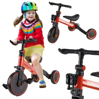 Balansinis triratis dviratukas su pedalais 3in1 (raudonas)