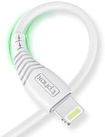 Kabelis T-PHOX NATURE LIGHTNING baltos spalvos 1.2M 3A