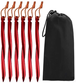 Kaištis Basic Nature Y-STAKE Spiral Tent Pegs, raudona, 25 cm, 6 vnt.