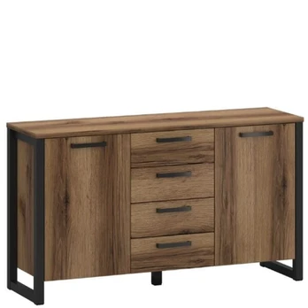 Komoda Mares 2D4S, 138x46x78.7 cm, ruda/juoda