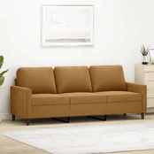 Trivietė sofa, rudos spalvos, 180cm, aksomas kaina