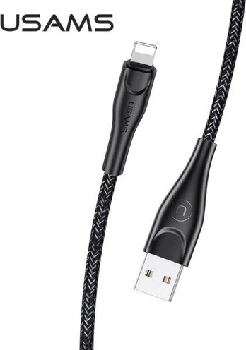 Usams USB-A – žaibo kabelis 1 m juodas (63788-uniw)