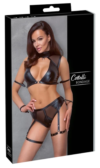 Bondage Top and Briefs black xl Seksuali liemenėlė