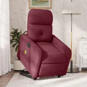 Atsistojantis elektrinis masažinis krėslas, vyno, audinys kaina