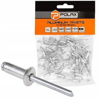 Polax Aliumininiai kniedės 4x10mm, 50 vnt./pak.