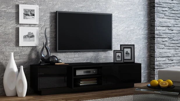 Cama TV cabinet SIGMA1 180 black/black gloss