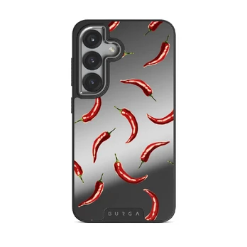 Hot Chilli - Samsung Galaxy S25 Case, Elite Mirror Dark (Magnetic) / Silver