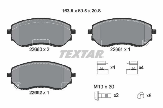 TEXTAR 2266001 Brake pad set