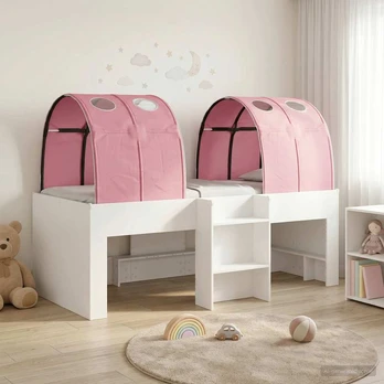 Lovos su Tuneliu 4 pcs Balta ir rožinė Apdirbta mediena