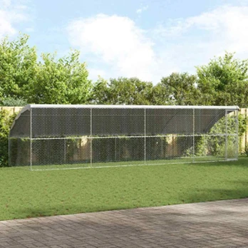 Šunų narvas su saugykla 4 pcs Sidabro 8 x 2 x 2 m Plienas