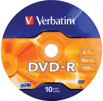 DVD-R 16x, 4,7 GB, „Cake Box“, 10 vnt., matinis sidabras