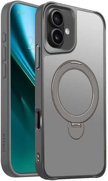 Dėklas Telforceone Etteri Matt Mag Ring case for iPhone 16 Plus 6,7' pilkas
