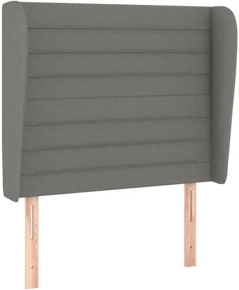 Lova Galvūgalis su auselėmis, pilkas, 103x23x118/128cm, audinys