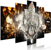 Artgeist Paveikslas - Buddha's Philosophy (5 Parts) Sidabrinis Wide kaina