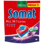 Indaplovių tabletės SOMAT ALL IN 1 Extra, 75 vnt. kaina