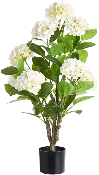 Beliani Dirbtinis augalas HORTENSIUM 90 cm baltas