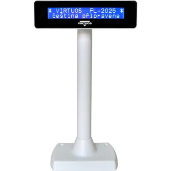 Virtuos FL-2025MB 2x20 LCD customer display, USB, baltas