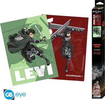 Abysse Attack On Titan - Set of 2 Posters - Levi And Mikasa