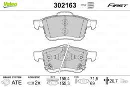 Stabdžių trinkelių rinkinys, diskinis stabdys VALEO 302163 kaina