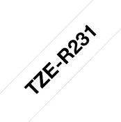 BROTHER TZER231 12 BLACK ON WHITE RIBBON