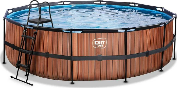 EXIT Wood pool ø488x122cm with filter pump - ruda