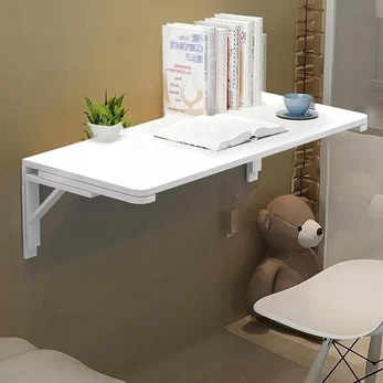 Cvter Sulankstomas sieninis stalas Stalviršis 60x40 cm baltas
