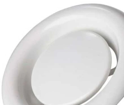 Alnor uds.ventil Ø125mm - RAL 9010 inkl.ramme