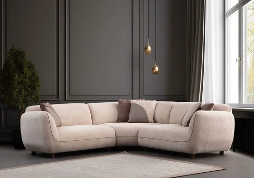 Kampinė sofa Pavia Corner 3, kreminės spalvos