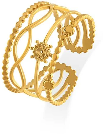 Troli Modern auksinis-plated steel ring
