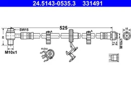 ATE 24.5143-0535.3 Brake hose