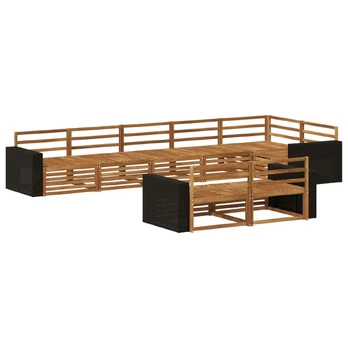 Lauko sofos komplektas 8 pcs Natūrali