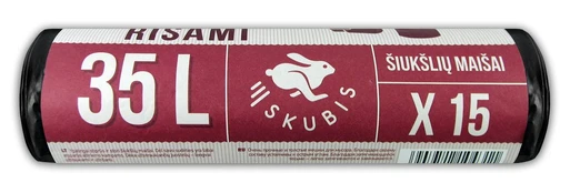 Užrišami šiukšlių maišai SKUBIS EXTRA 104311, 35 l., 15 vnt.