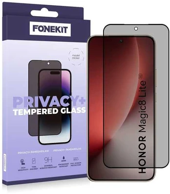 FoneKit Privacy+ Full Cover panssarilasi, Honor Magic 8 Lite/Honor X9D