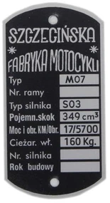 Other PAVADINĖ LENTELĖ JUNAK M07 1956–1959