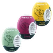 SATISFYER 3 MASTURBATOR EGGS - RIFFLE, BUBBLE - FIERCE kaina