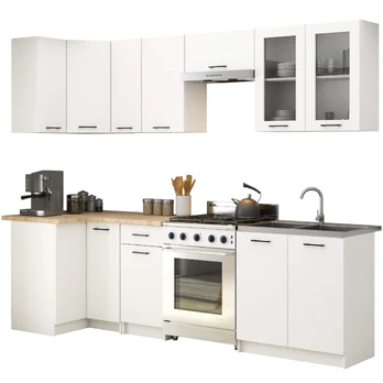 Virtuvės baldų komplektas OLIVIA H720, 300 cm, balta