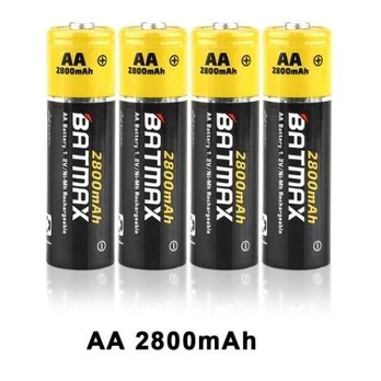 4 vnt AA Batmax kraunami akumuliatoriai 2800 mAh talpos