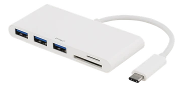 Šakotuvas DELTACO, USB 3.1, 2xUSB-C, baltas / USBC-HUB
