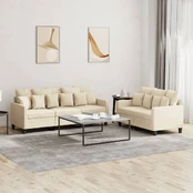 Sofa Sofos komplektas su pagalvėlėmis, 2 dalių, kreminis, audinys kaina