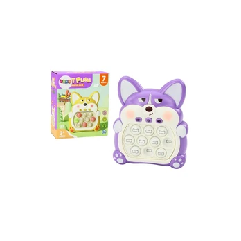 Lean Toys Arcade Game Console Pop-It Lisek 7 Game Modes Violetinė
