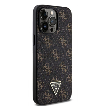 Nugarėlės dėklai Guess Apple iPhone 15 Pro Max 4G Triangle Metal Logo Black