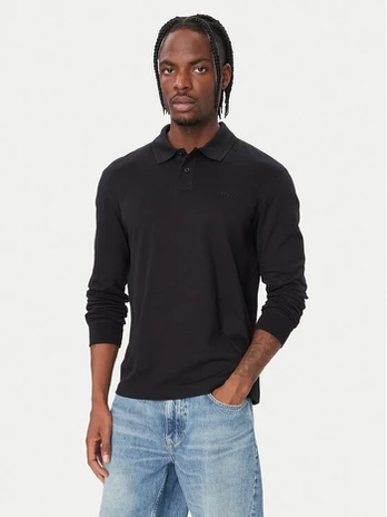 BOSS Polo marškinėliai Interlock 50527525 Juoda Regular Fit