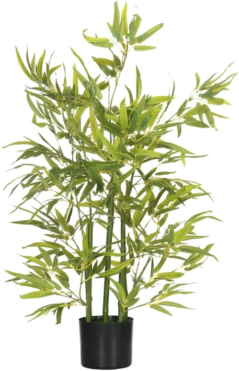 Dirbtinis bambukas su 5 stiebais, žalias, 90 cm