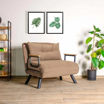 Sofa Asir Sofos lova, Sando Single v2, 175x60 cm, šviesiai ruda