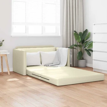 Sofa lova 110cm Kreminė Dirbtinė Oda