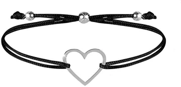 Troli String bracelet with heart juodas / steel kaina