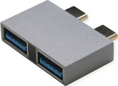 Roline ROLINE USB 3.2 Gen 2 adapteris, 2x USB Type C – 2x Type A, M/F, sidabrinis