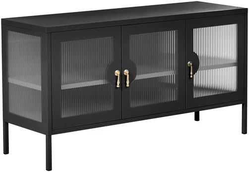 Beliani 3 durų spintelė GLEORA, metalinė, juoda