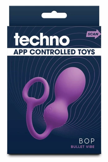 TECHNO BOP VIOLET - App-Controlled Silicone Intimate Device 19cm