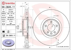 BREMBO 09.C820.11 Brake Disc kaina